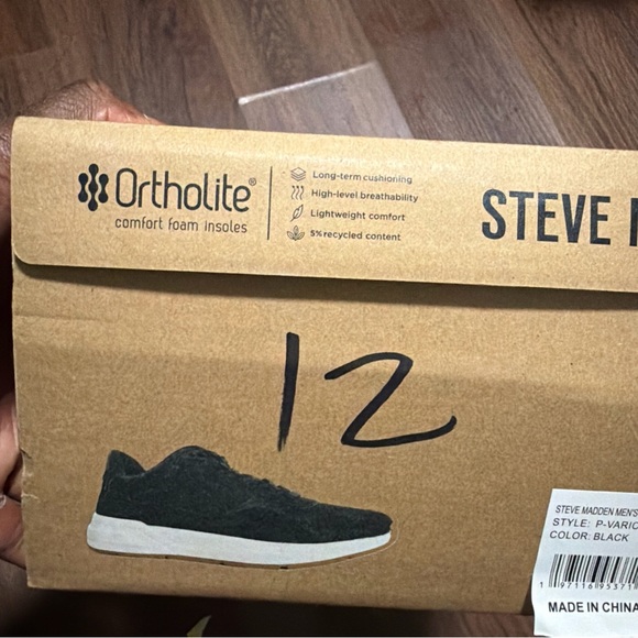 New In Box Steve Madden Men's P-Varick Comfort Foam Sneakers Black Size 10 - Picture 5 of 5
